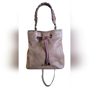 Jessica Simpson Elegant Taupe Drawstring Bag